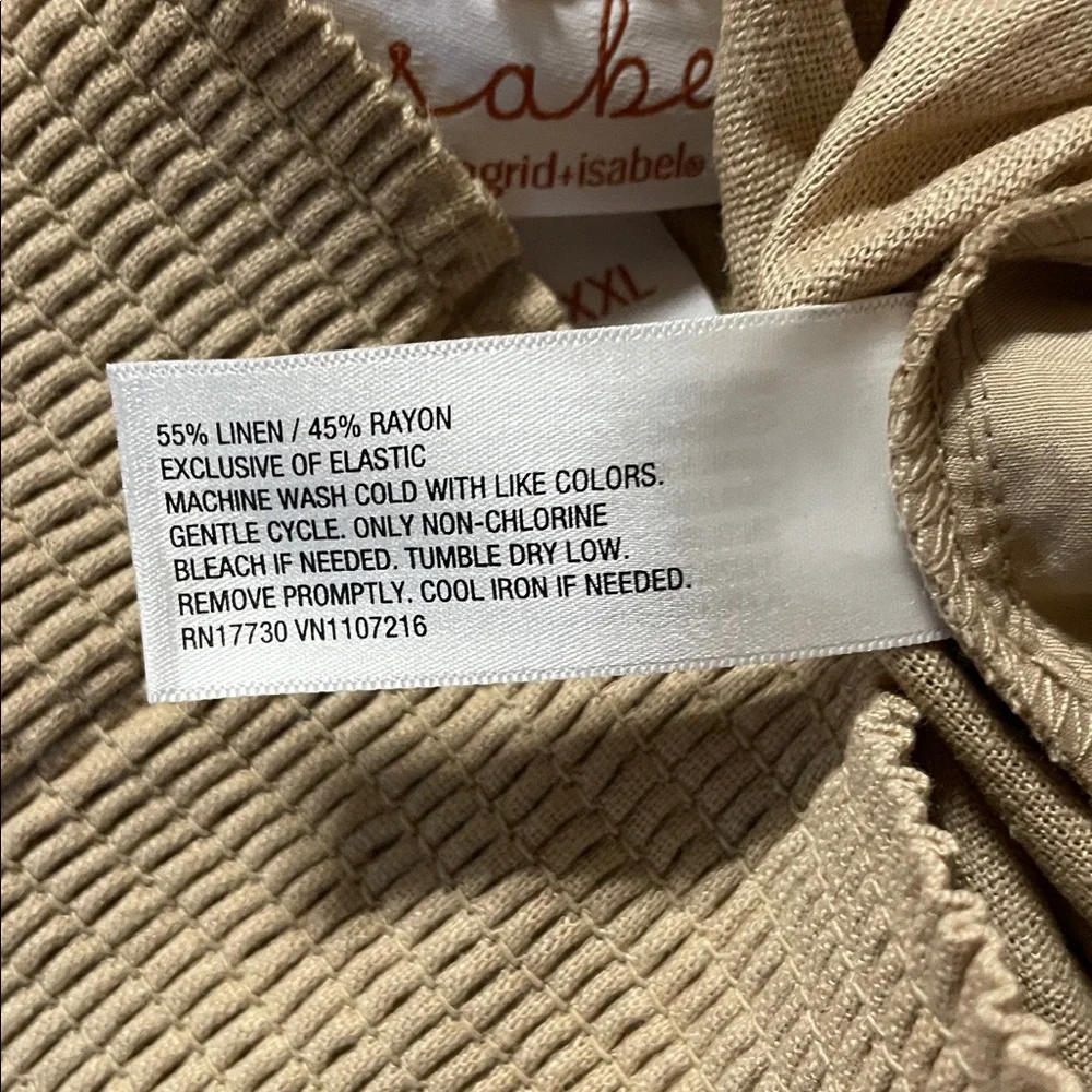 Isabel Maternity Wide Leg Smocked Waist Linen Trousers | NWT/NWOT - Picture 6 of 7